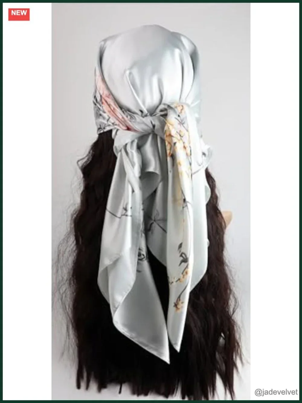 Silk Like Satin Hair Scarves, 35x35 in, 4 Pack, Square Bandana Headwrap